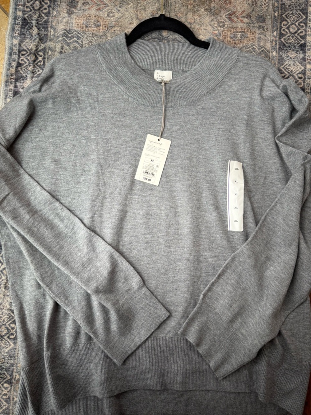 A New Day Gray Sweater XL Lightweight Crewneck Soft Minimal Everyday